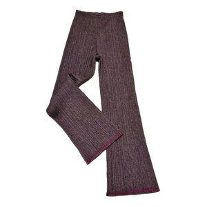 PLEATS PLEASE ISSEY MIYAKE Brown Pleated Pants w/ Burgundy Stripe – Size 2 Japan